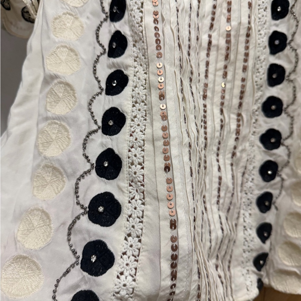 FLOREAT VEILLE PEASANT TOP LACE SZ medium - Picture 3 of 5